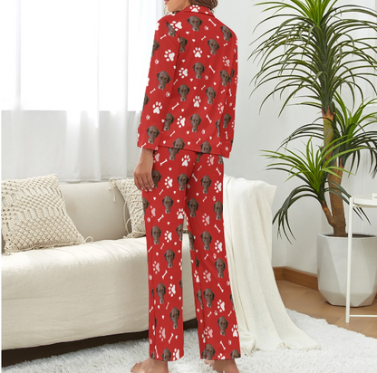 Women Pet Pajamas (back) - Red