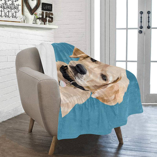 Custom Pet Fleece Blanket Blue
